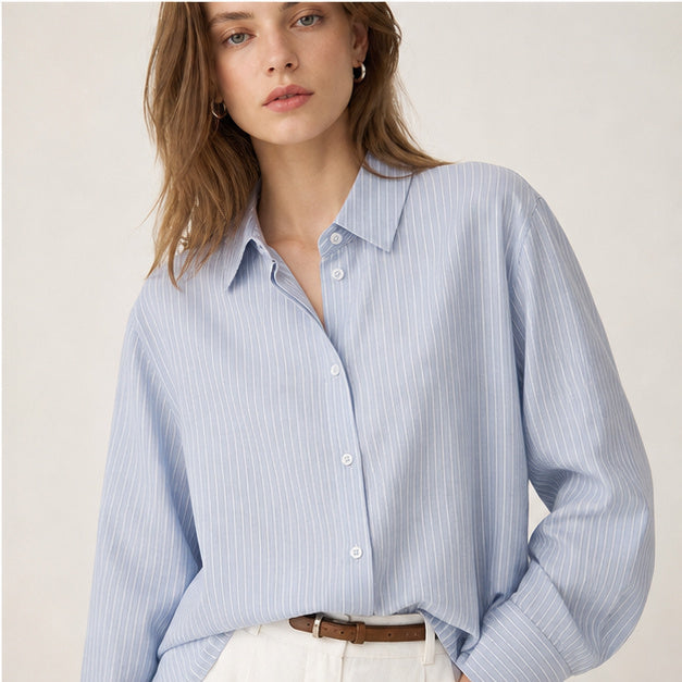 Blue Striped Relaxed Shirt