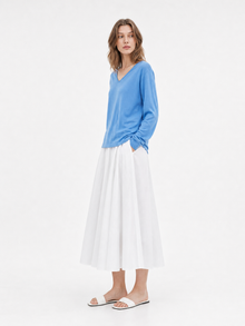 Superfine Merino V-Neck Knit Top