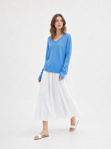 Superfine Merino V-Neck Knit Top