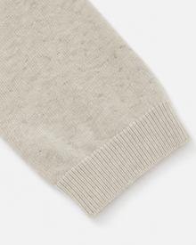 Oatmeal Wool Knit Drawstring Cardigan