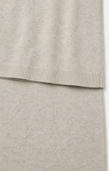 Oatmeal Wool Knit Drawstring Cardigan