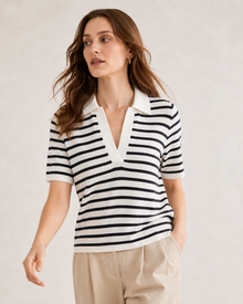 Striped Knit Polo