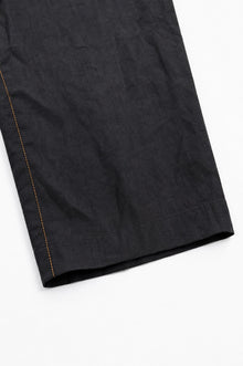 Black Linen Carrot-Fit Trousers