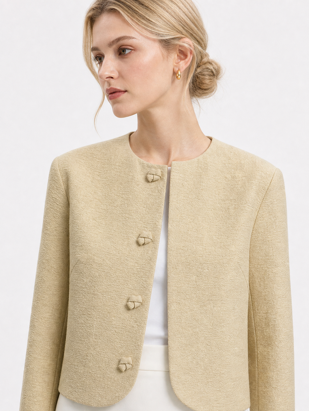 Cropped Bouclé Jacket