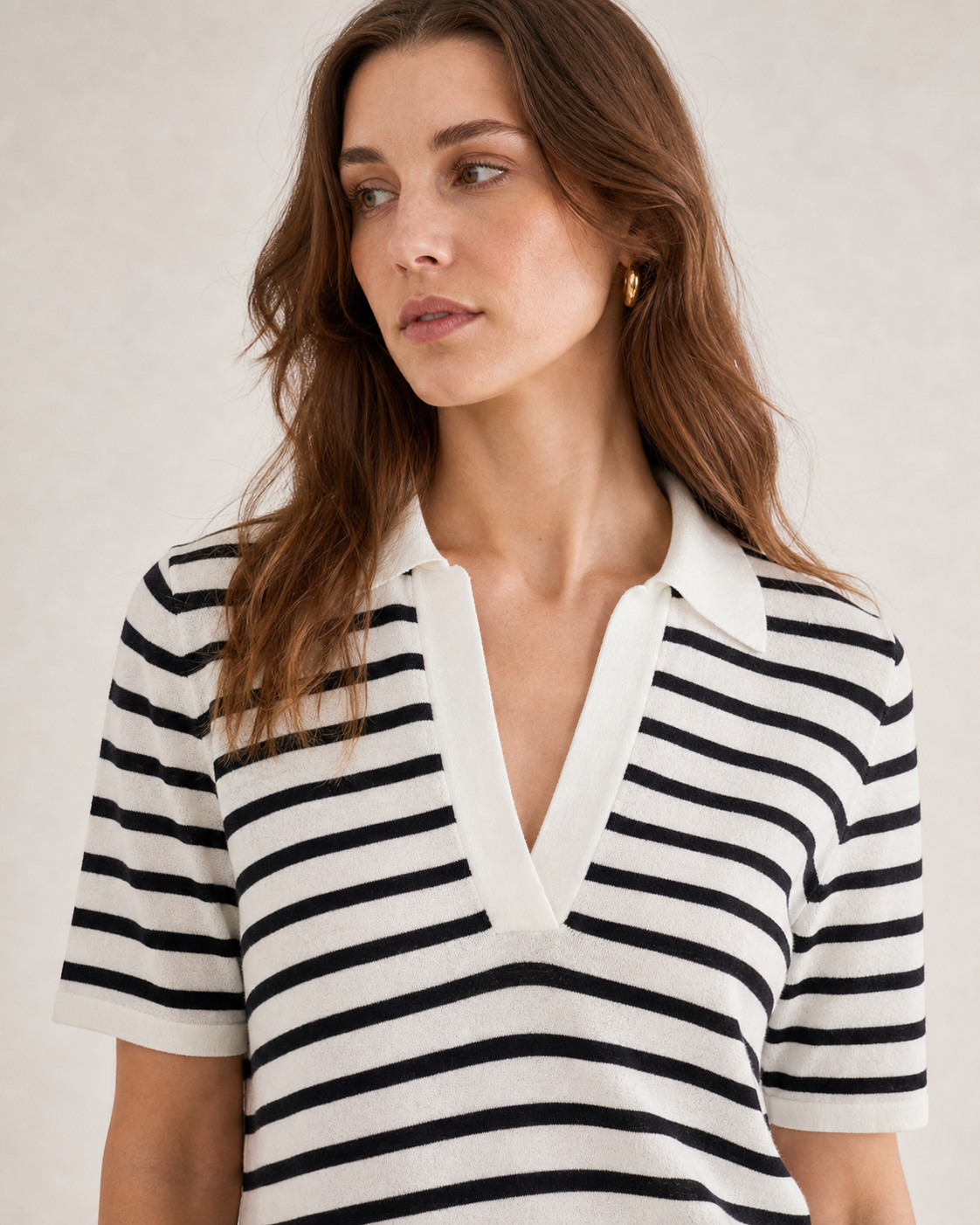 Striped Knit Polo
