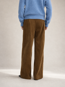 Lustrous Corduroy Wide-Leg Trousers