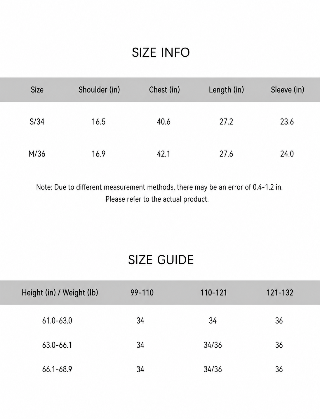 View Size Guide