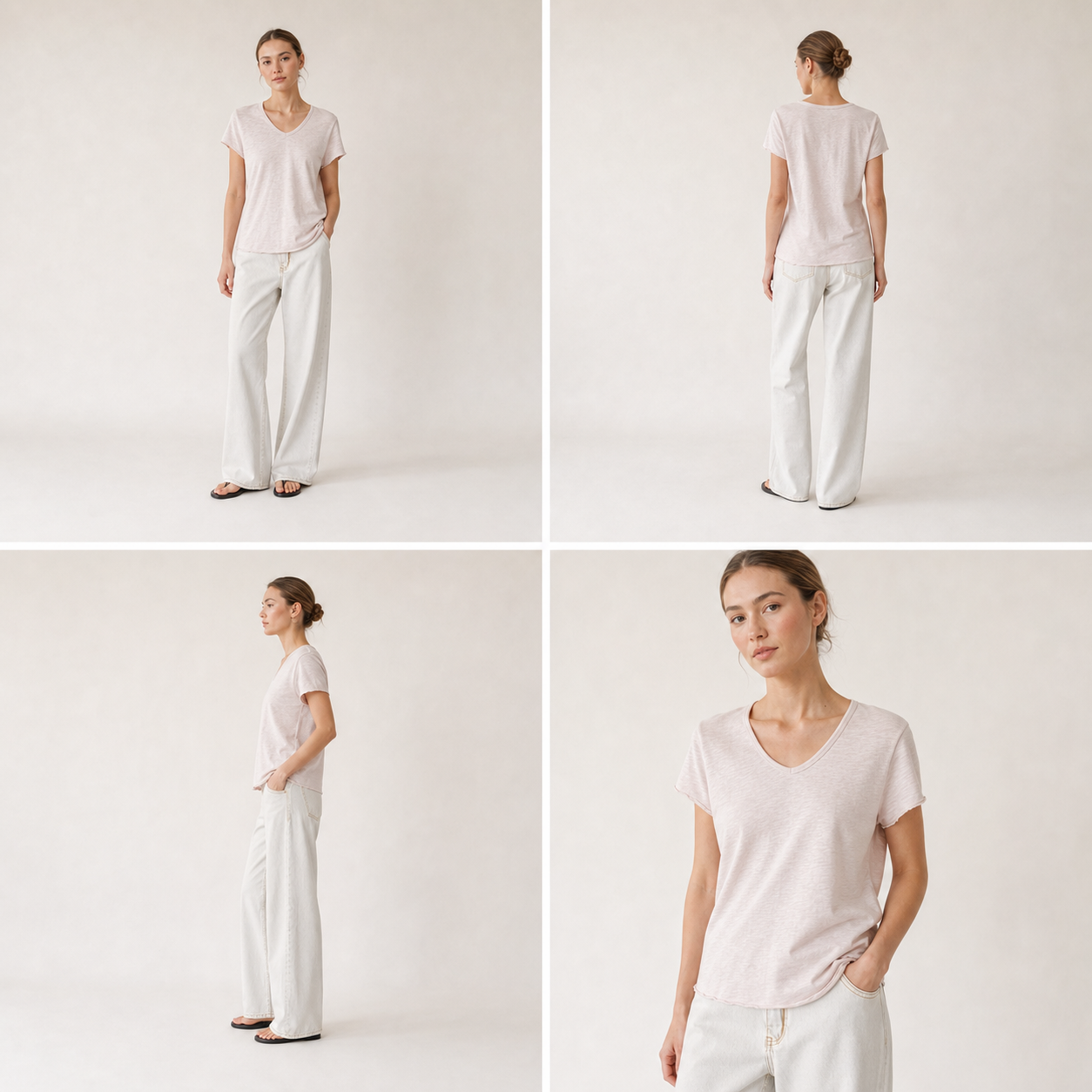 Slub Cotton V-Neck Tee