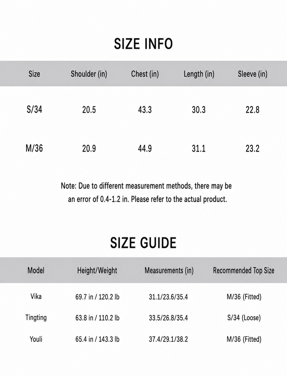 View Size Guide