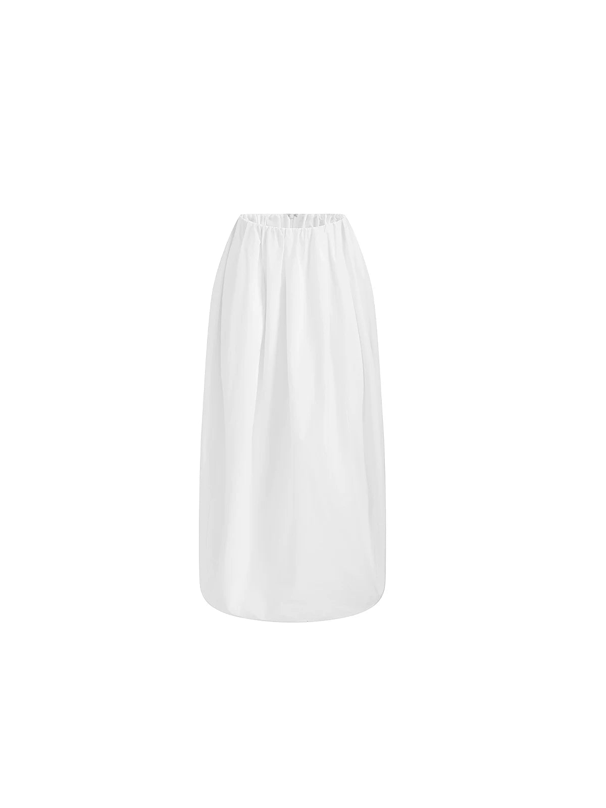 Tuck-Pleated Midi Skirt