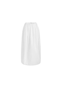 Tuck-Pleated Midi Skirt
