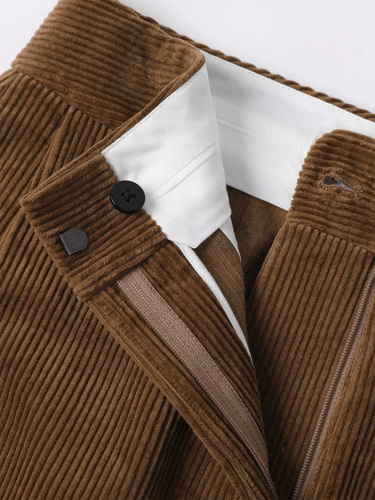 Lustrous Corduroy Wide-Leg Trousers