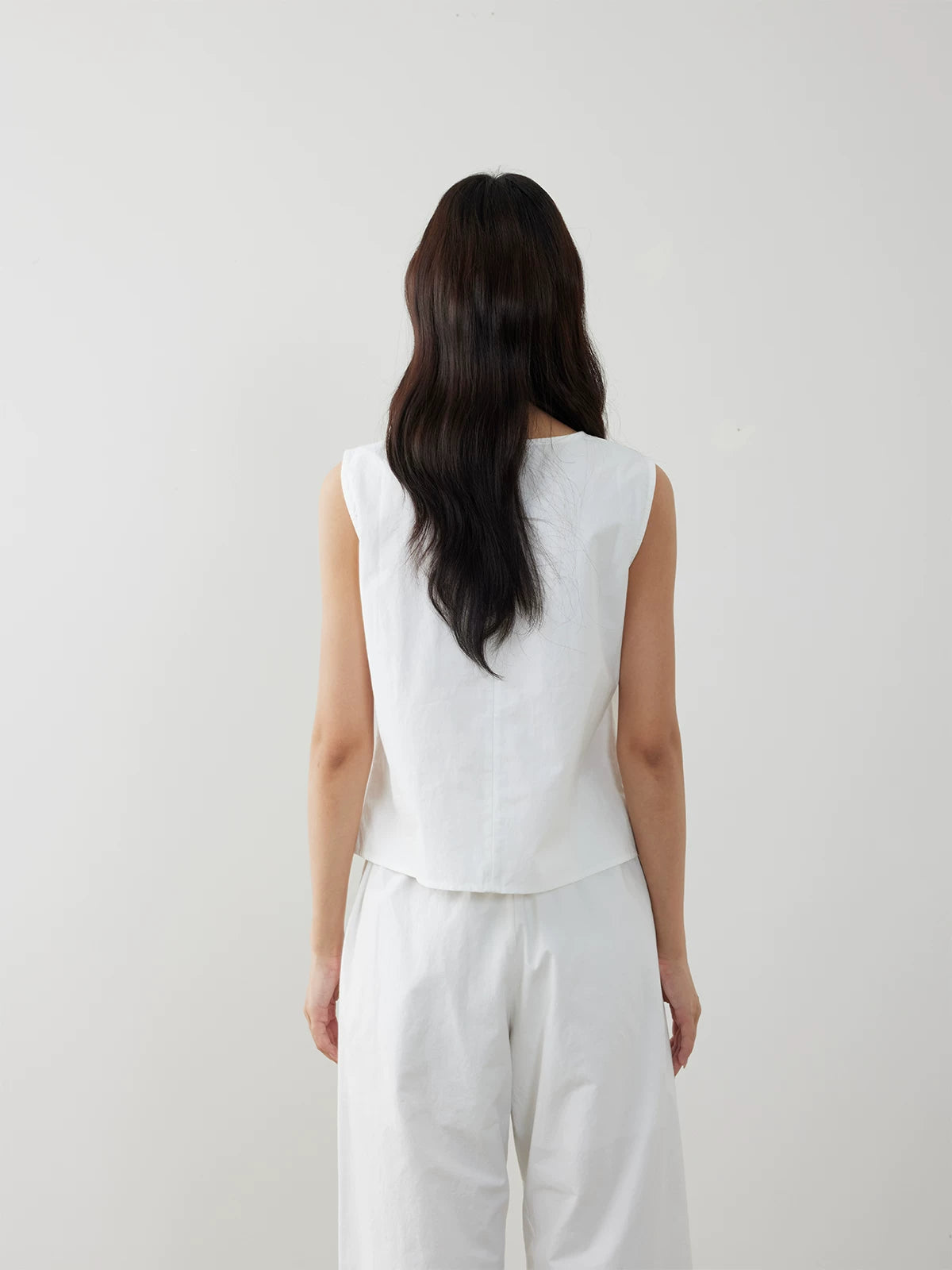 White Airy Wide-Leg Pants