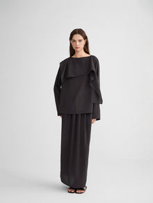 Fold-Over Collar Oversized Top