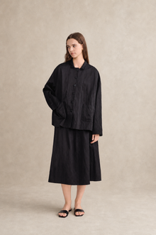 Accordion-Pleated Midi Skirt