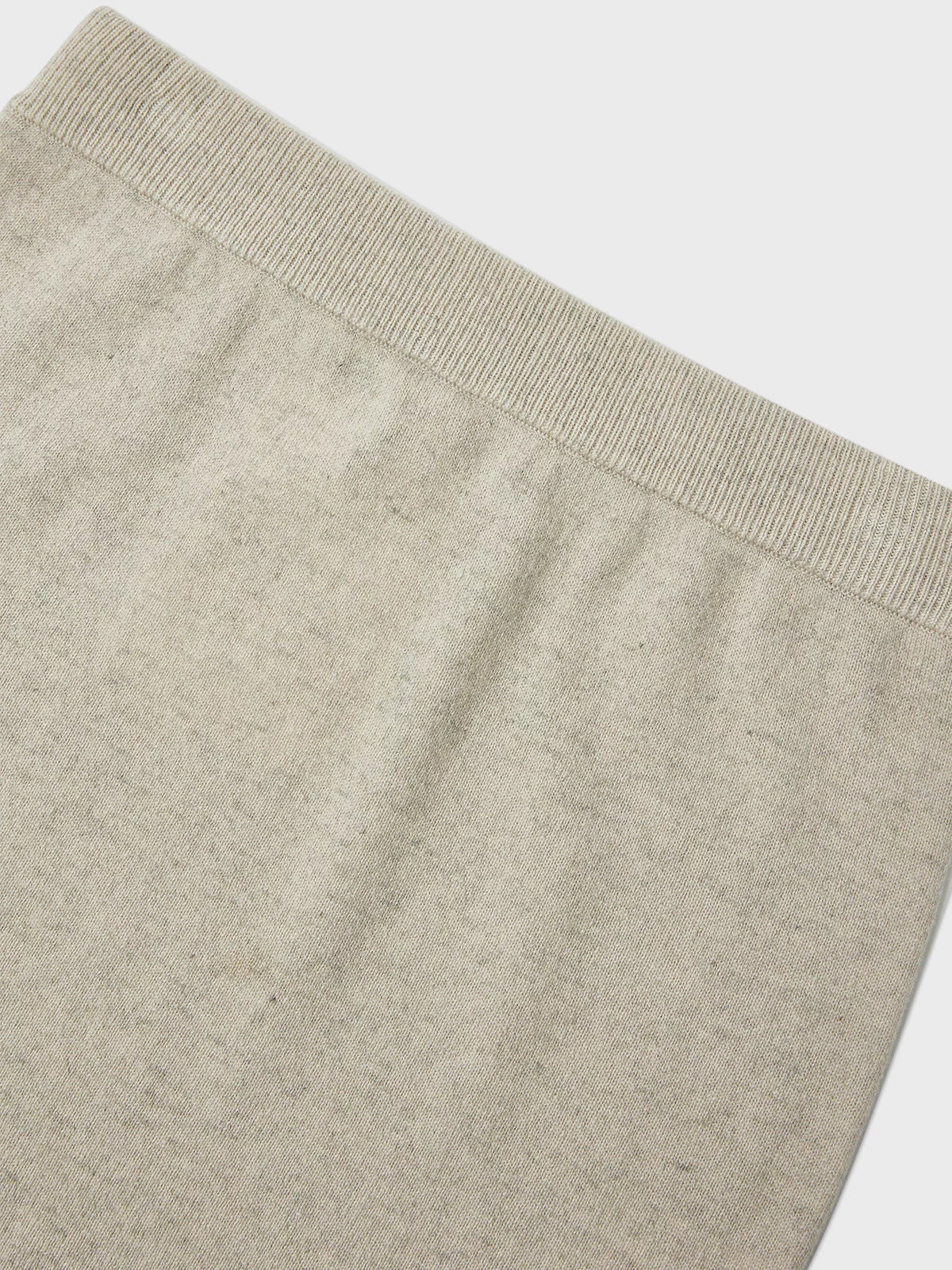 Oatmeal Wool Knit Midi Skirt