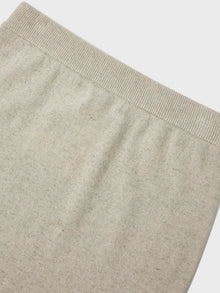 Oatmeal Wool Knit Midi Skirt