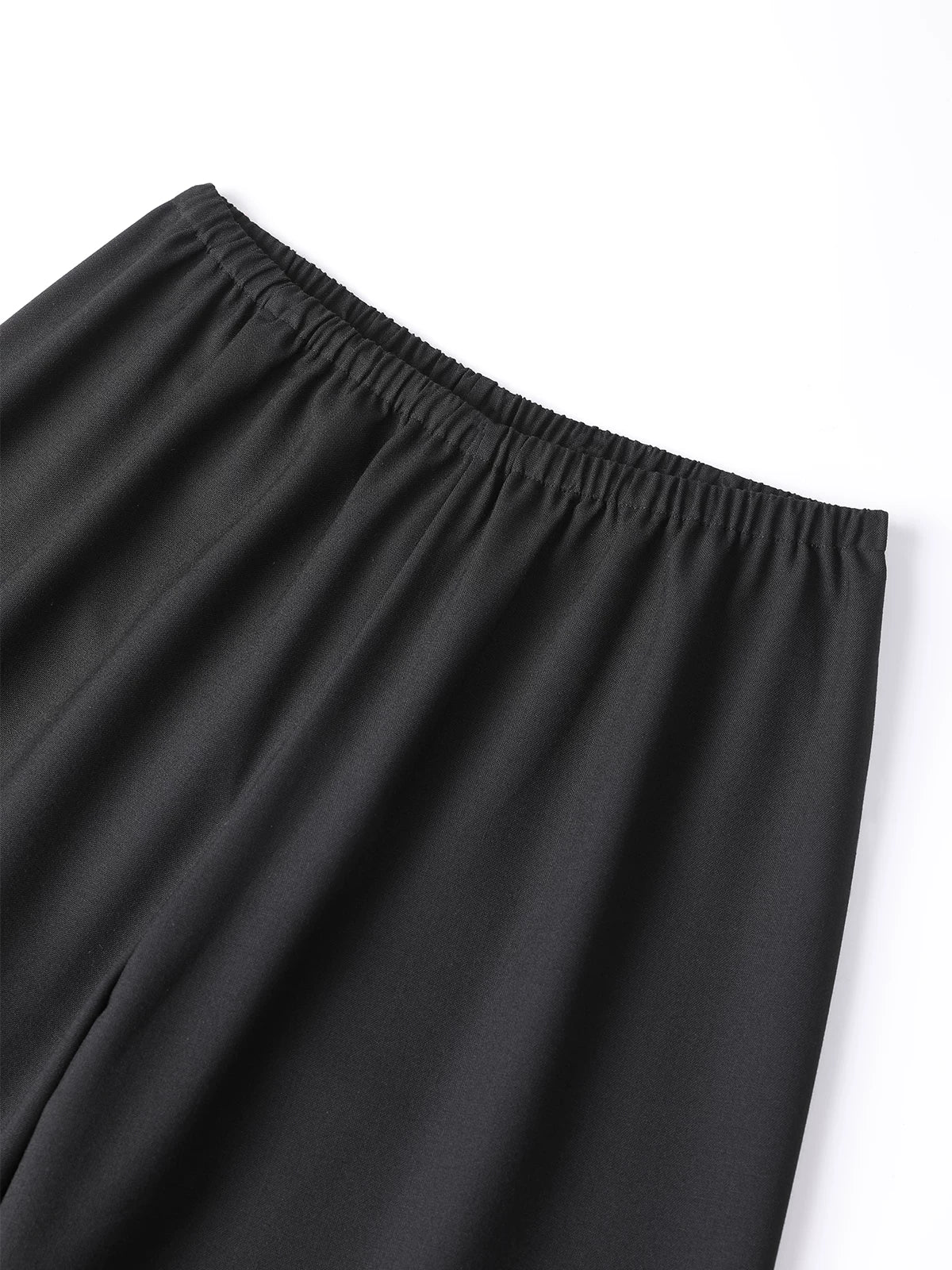 Wool-Look Wide-Leg Airy Trousers