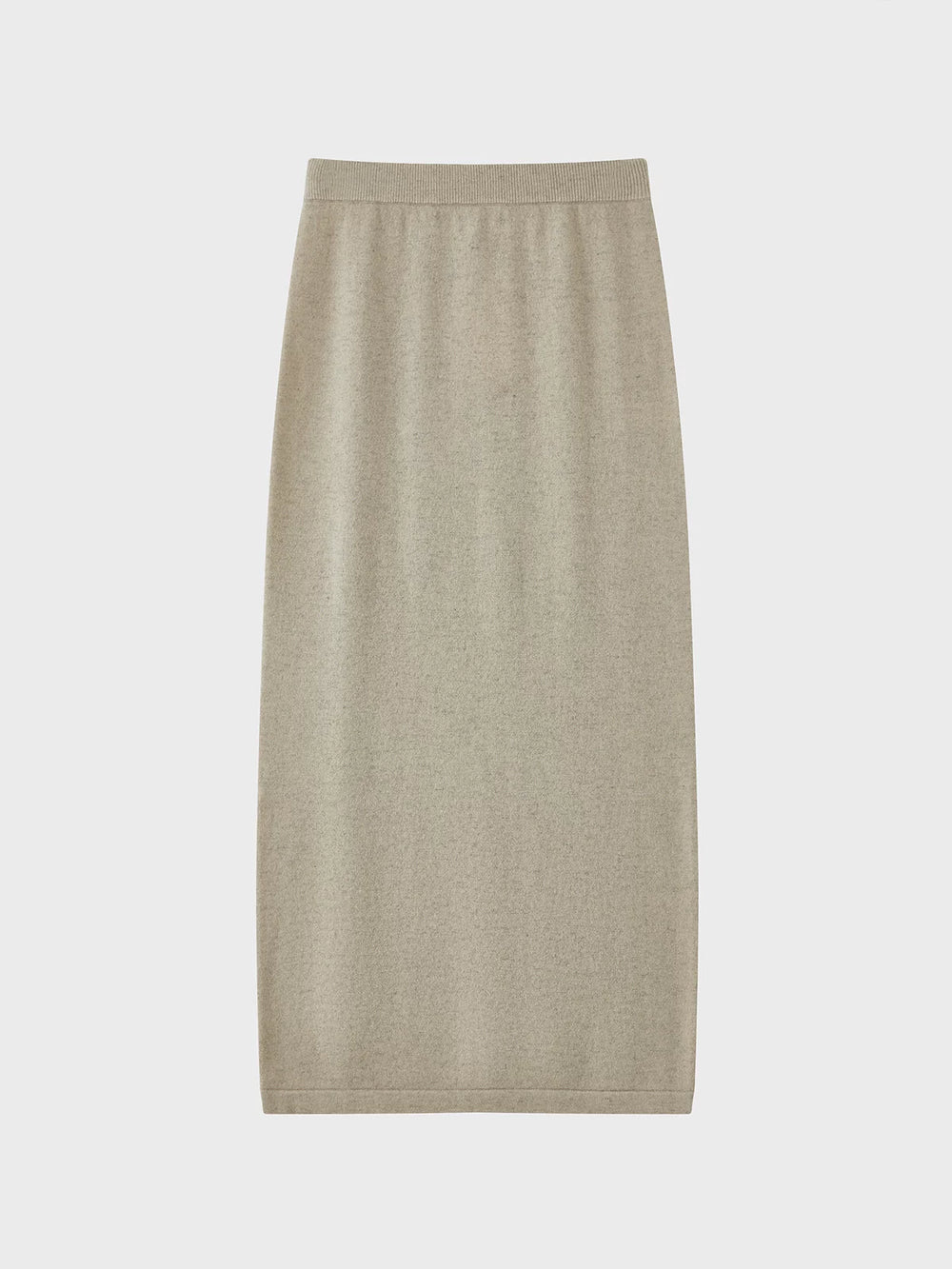 Oatmeal Wool Knit Midi Skirt
