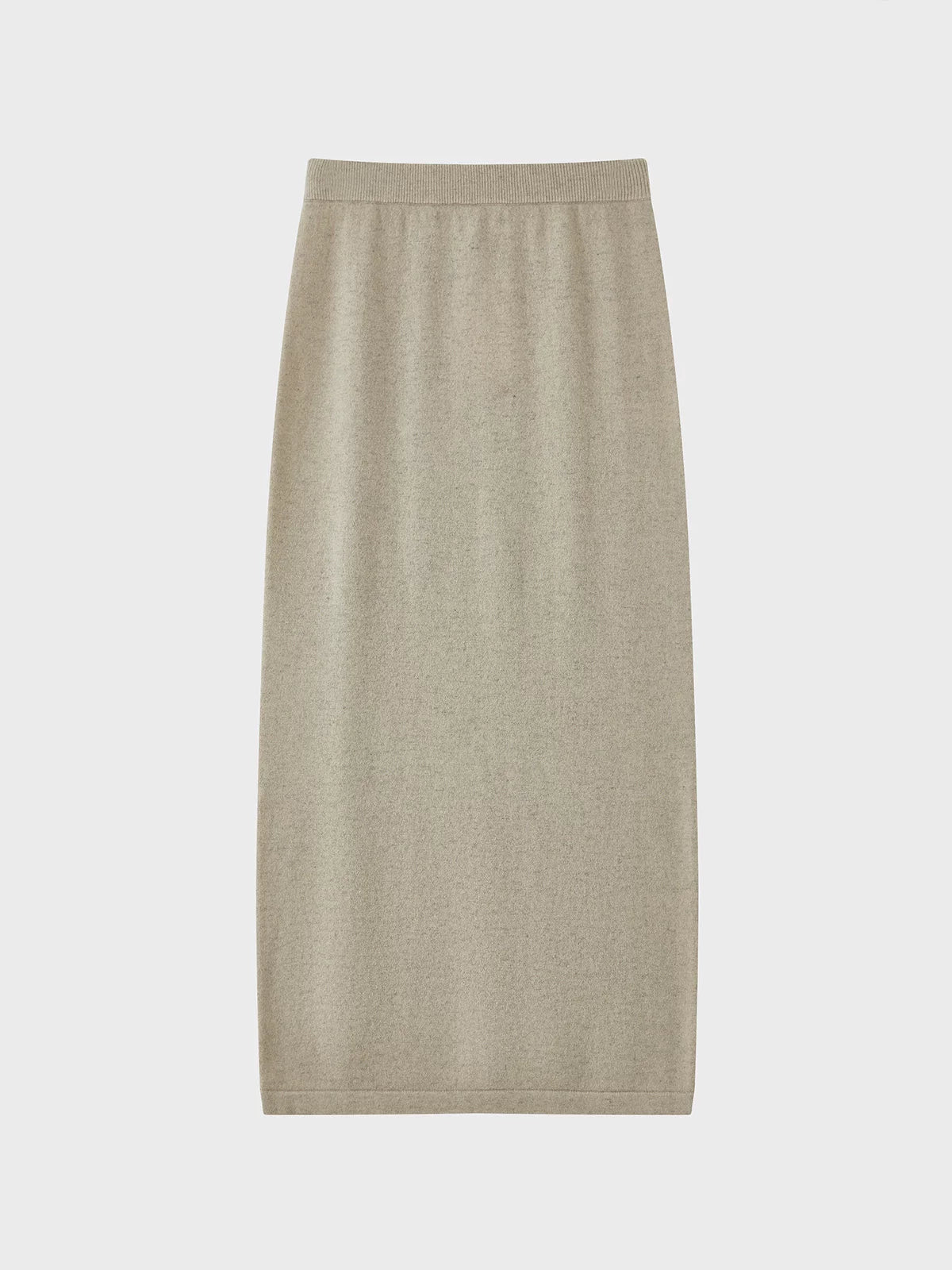 Oatmeal Wool Knit Midi Skirt