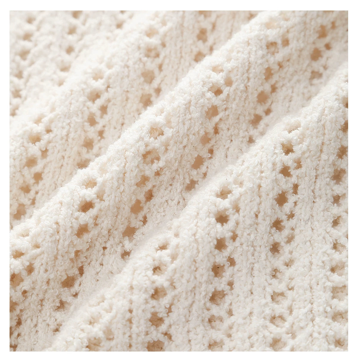 Open-Knit Polo Top