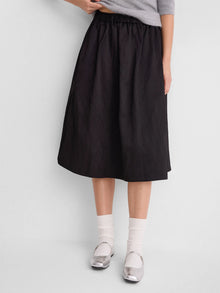 Accordion-Pleated Midi Skirt