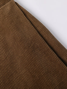 Lustrous Corduroy Wide-Leg Trousers