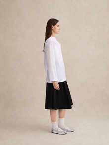 Accordion-Pleated Midi Skirt