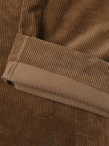 Lustrous Corduroy Wide-Leg Trousers
