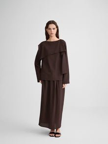 Fold-Over Collar Oversized Top