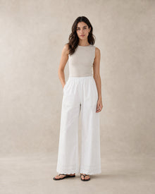 White Airy Wide-Leg Pants