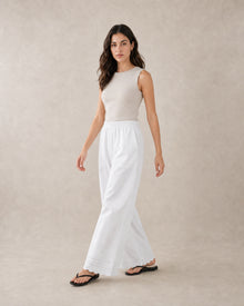 White Airy Wide-Leg Pants