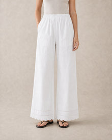 White Airy Wide-Leg Pants