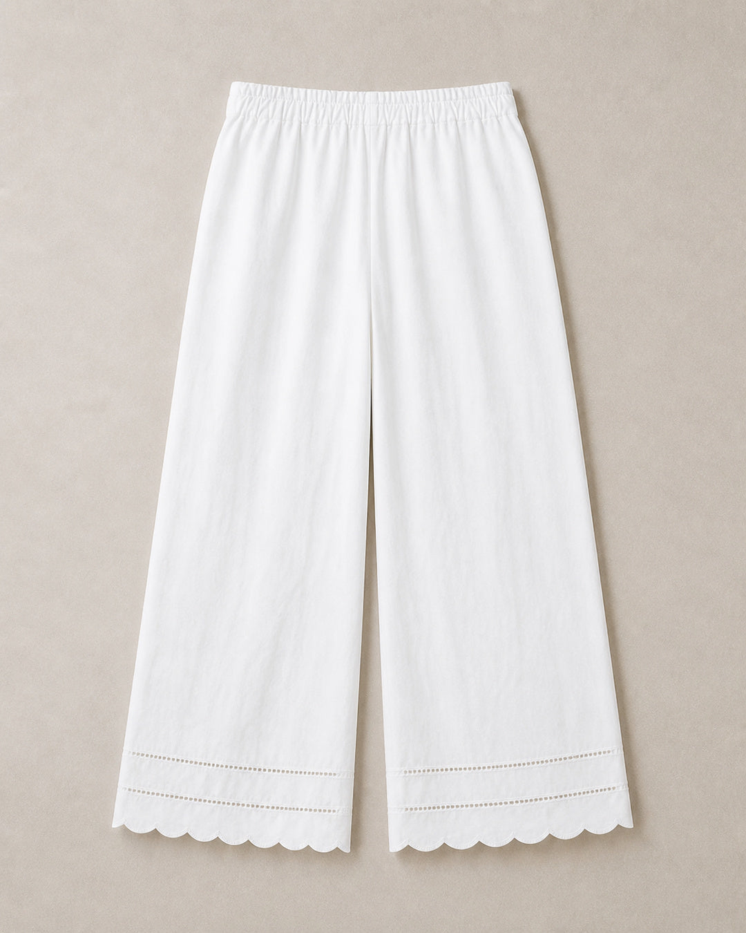 White Airy Wide-Leg Pants