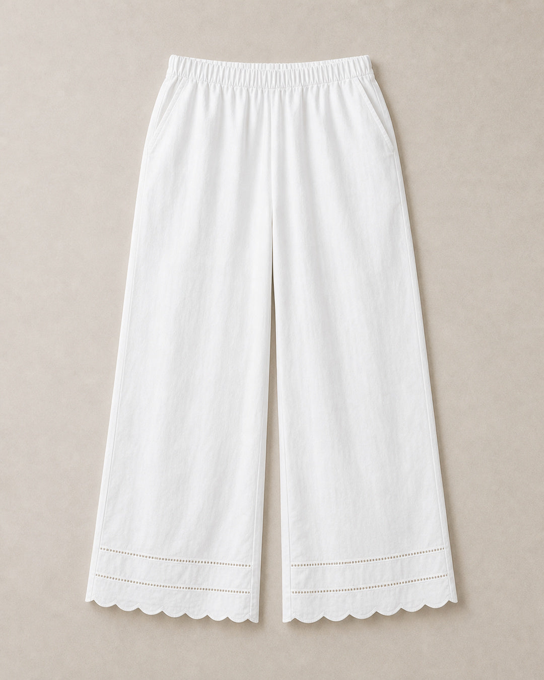White Airy Wide-Leg Pants