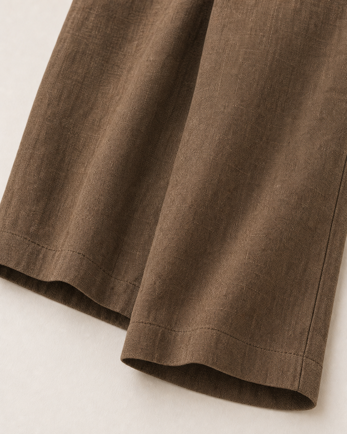 Russet Brown Linen Wide-Leg Pants