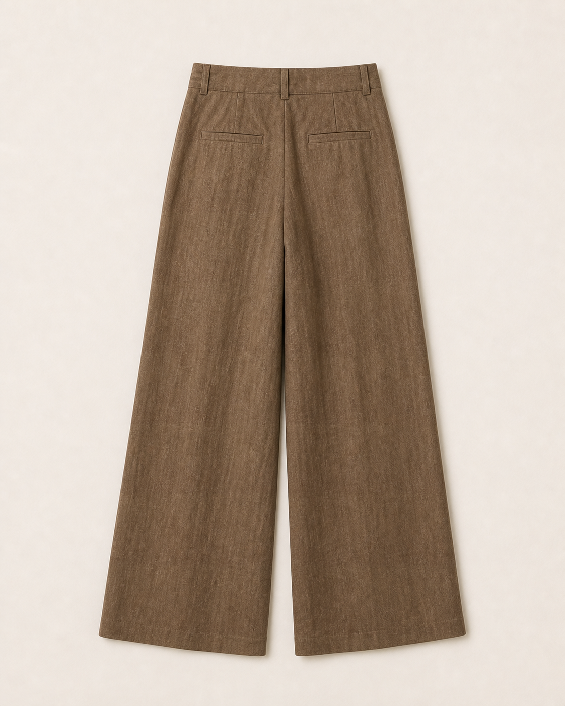 Russet Brown Linen Wide-Leg Pants