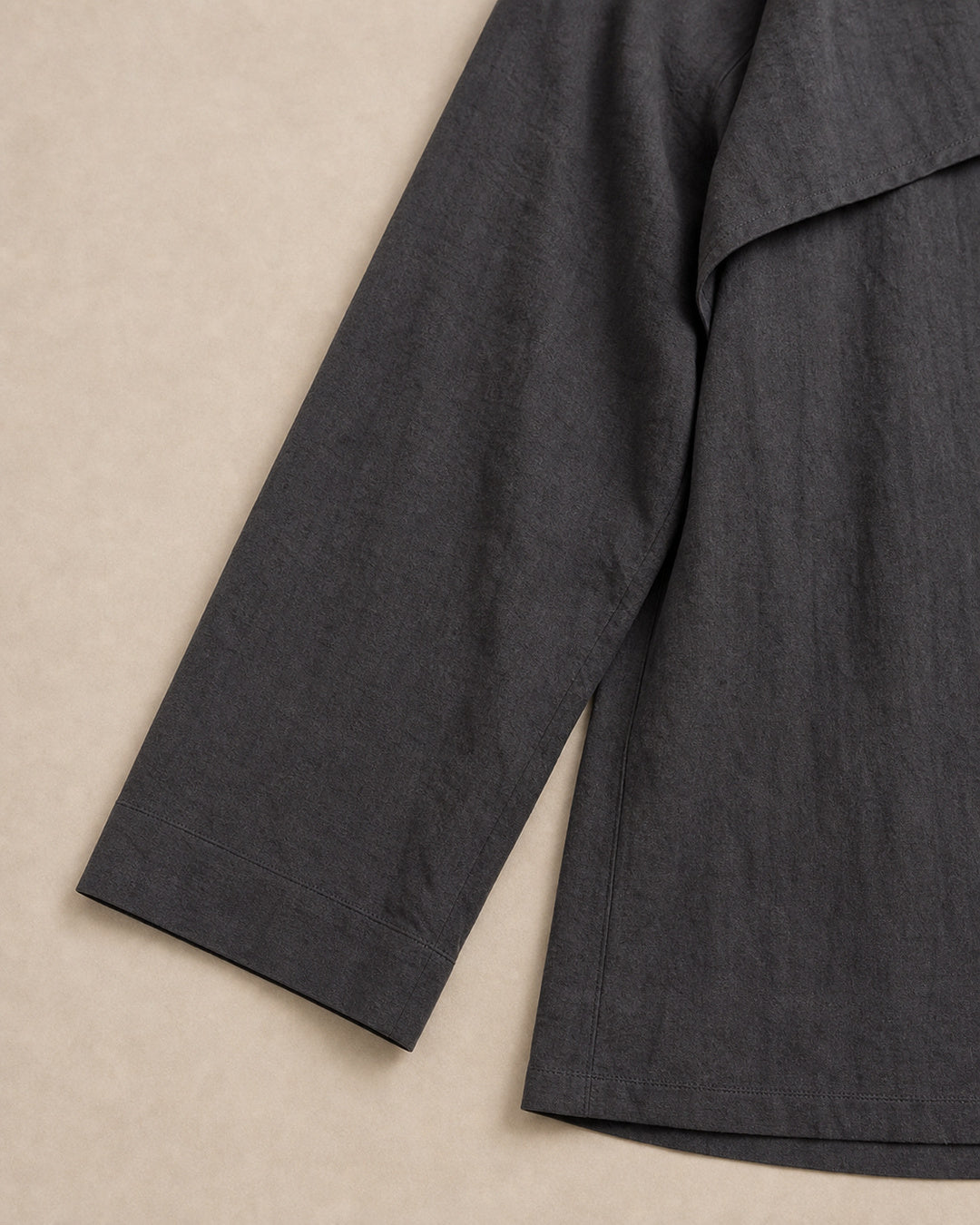 Fold-Over Collar Oversized Top