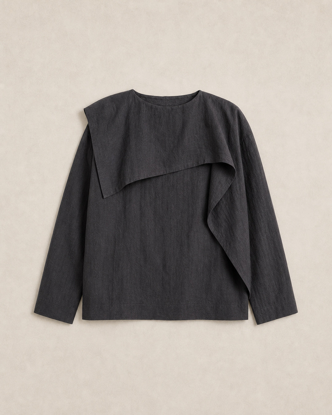 Fold-Over Collar Oversized Top
