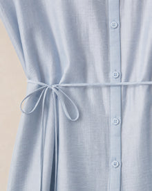 Light Blue Round-Neck Drawstring Shirt