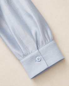 Light Blue Round-Neck Drawstring Shirt