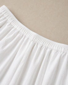 Pleated Washed-Cotton Full Midi Skirt