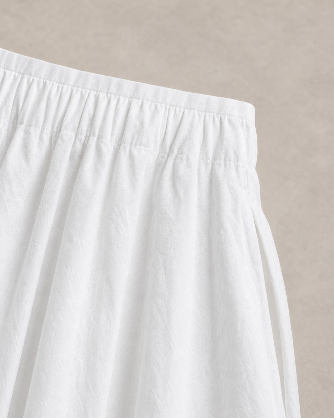 Pleated Washed-Cotton Full Midi Skirt