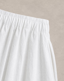 Pleated Washed-Cotton Full Midi Skirt