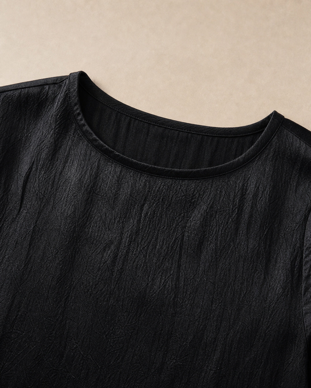 Crinkle Cupro Short-Sleeve Dress