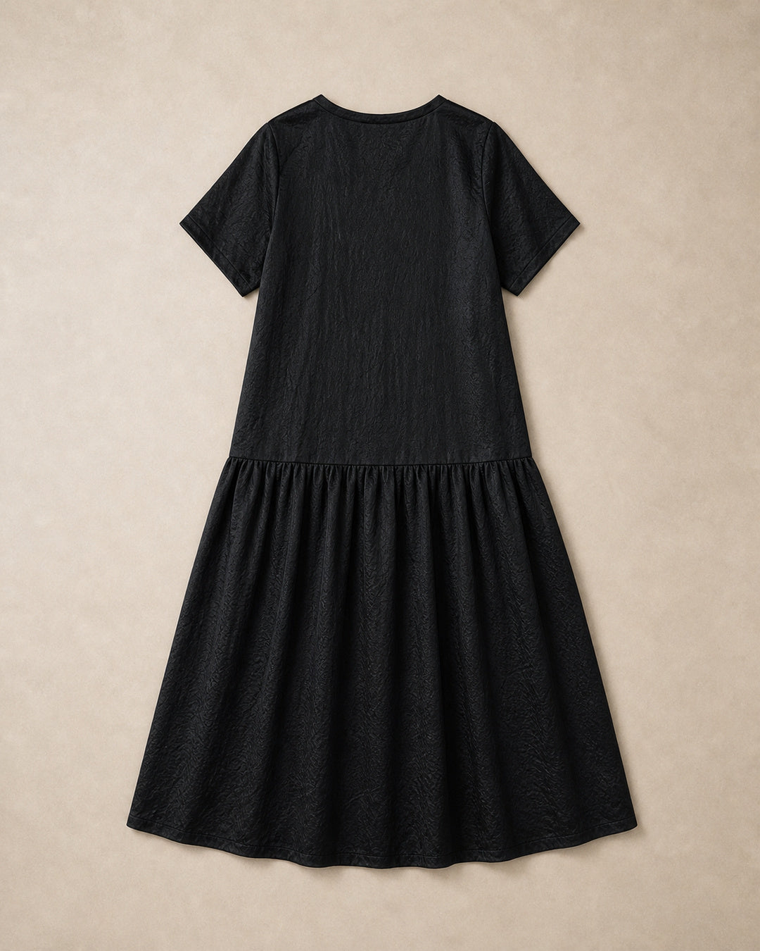 Crinkle Cupro Short-Sleeve Dress