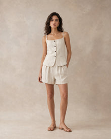 Linen Boat-Neck Camisole