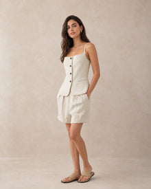 Linen Boat-Neck Camisole