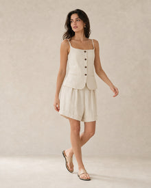 Linen Boat-Neck Camisole
