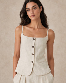 Linen Boat-Neck Camisole